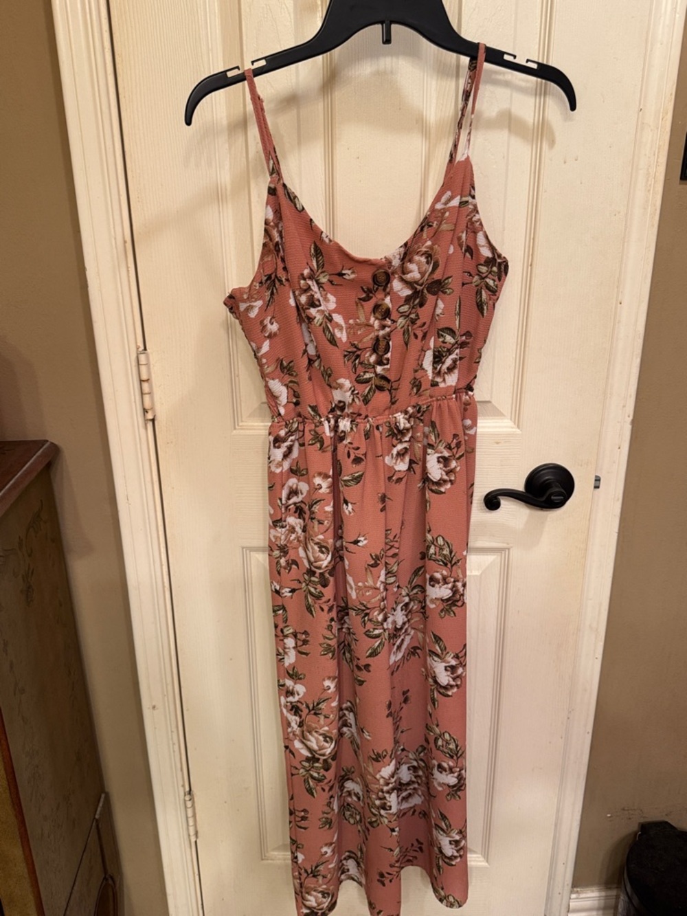 J for Justify Dusty Rose Floral Spaghetti-Strap Romper